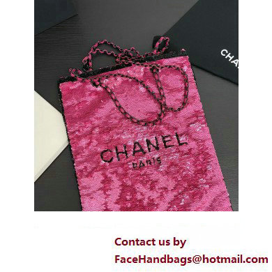 CHANEL Sequins & Black Metal FUCHSIA & Black Shopping Bag AS4856 2024